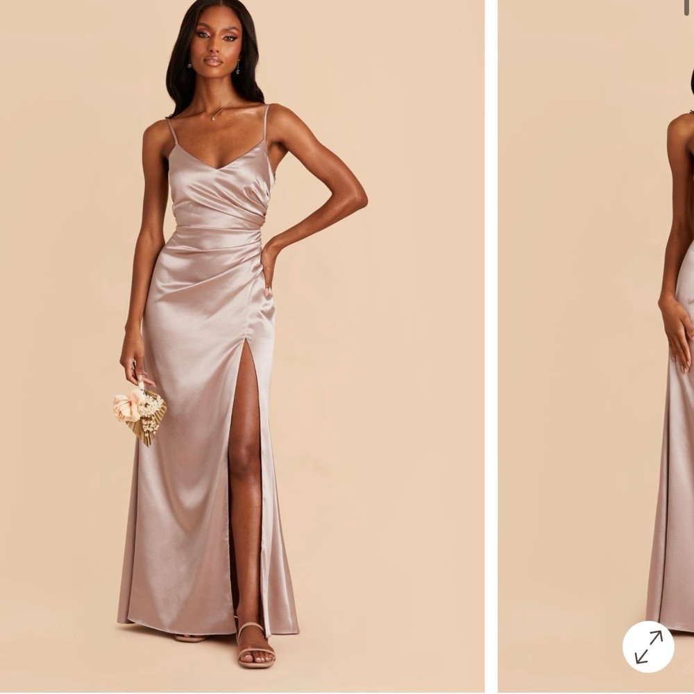 Birdy Grey Satin Maxi Dress in Champagne